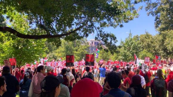 数千人在白宫外集会抗议加沙冲突