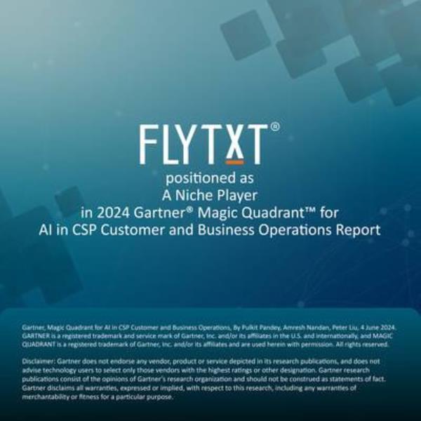 Flytxt被列入2024年Gartner®魔力象限™关于CSP客户和业务运营中的人工智能